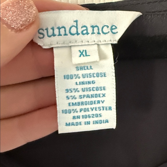 Sundance Black Dress with Colorful Floral Embroidery - Picture 2 of 4